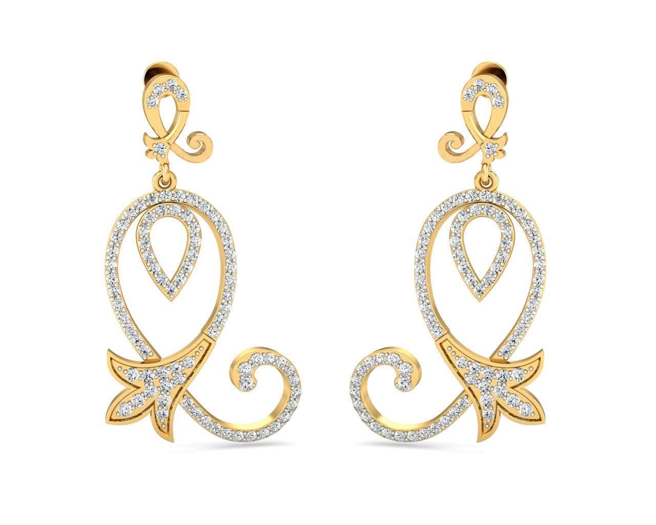 Cady Brilliant Diamond Earrings in Gold - Jewelslane