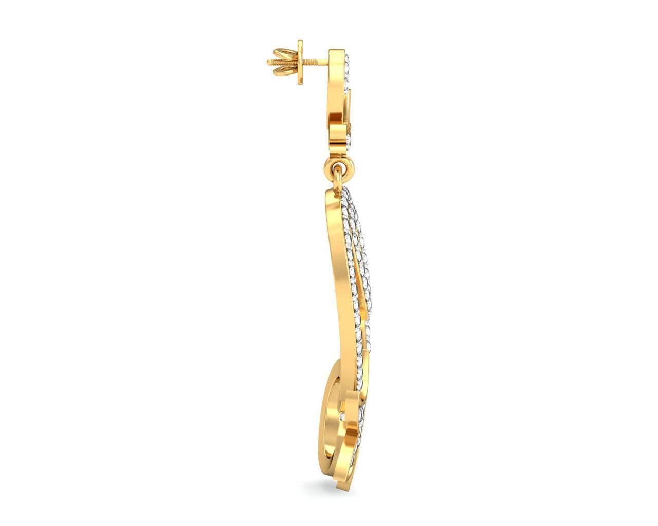 Cady Brilliant Diamond Earrings in Gold - Jewelslane