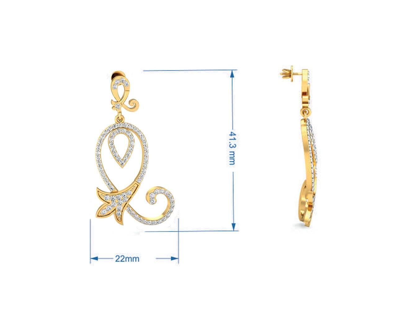 Cady Brilliant Diamond Earrings in Gold - Jewelslane