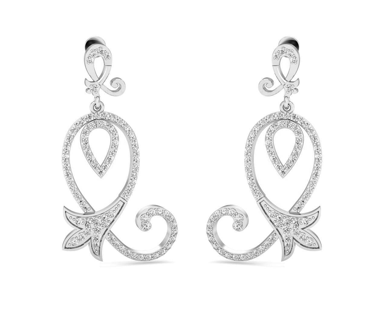 Cady Brilliant Diamond Earrings in Gold - Jewelslane