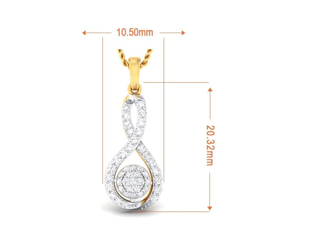 Cai Diamond Daily wear pendant in Gold - Jewelslane
