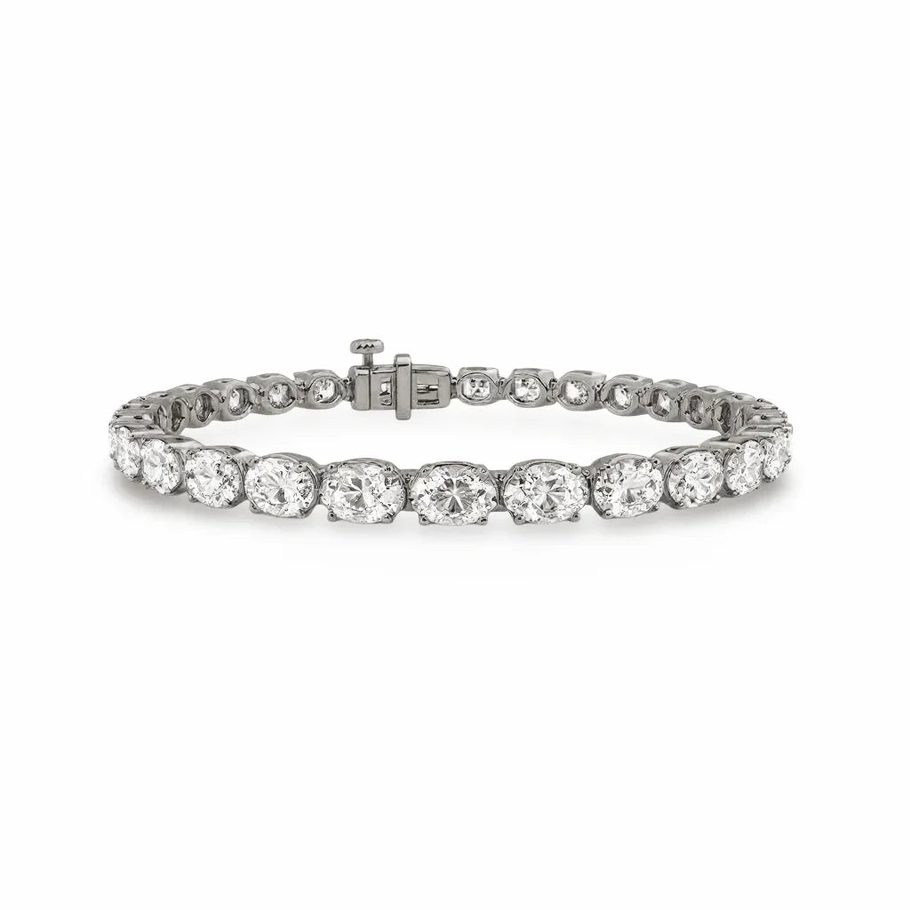 Cail Oval Shape Lab Grown Diamonds Tennis Bracelet - Jewelslane