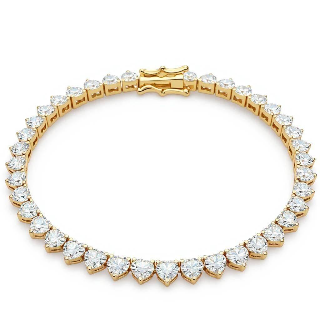 Cait Heart Shape Diamonds Tennis Necklace - Jewelslane