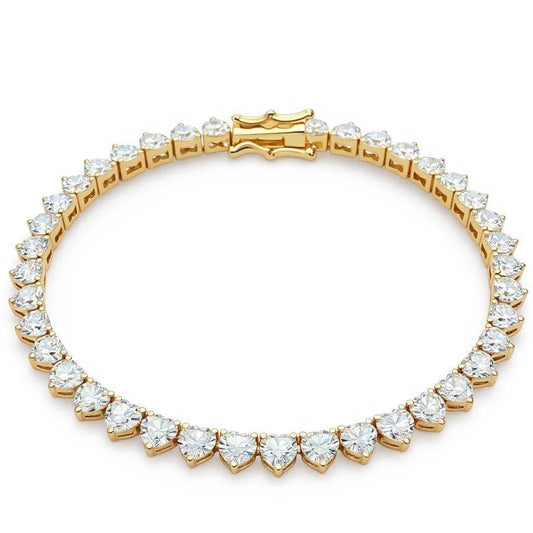 Cait Heart Shape Diamonds Tennis Necklace - Jewelslane