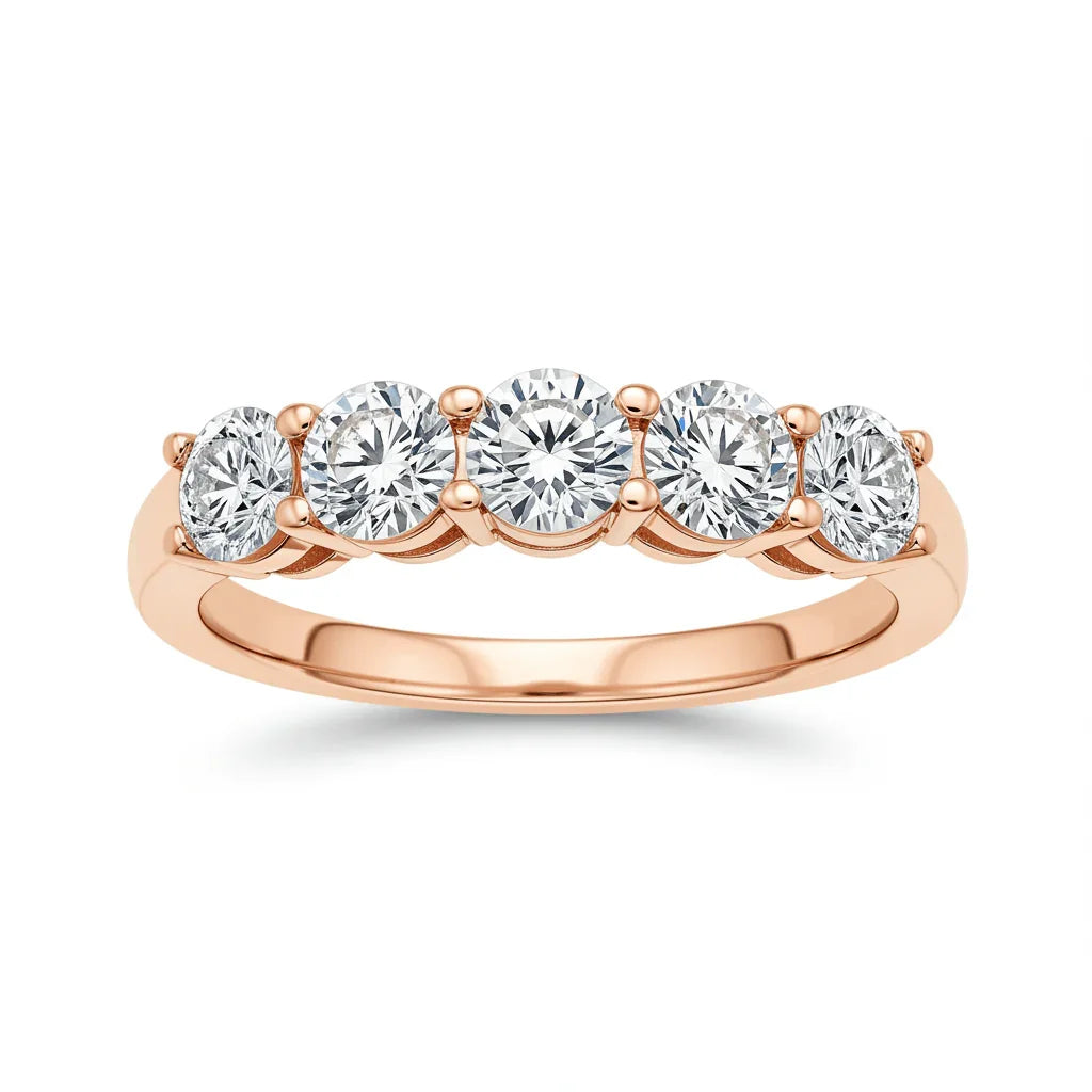 Calla Classic Diamond Band with 5 Round Diamonds - Jewelslane