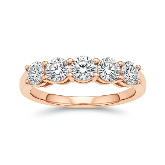 Calla Classic Diamond Band with 5 Round Diamonds - Jewelslane