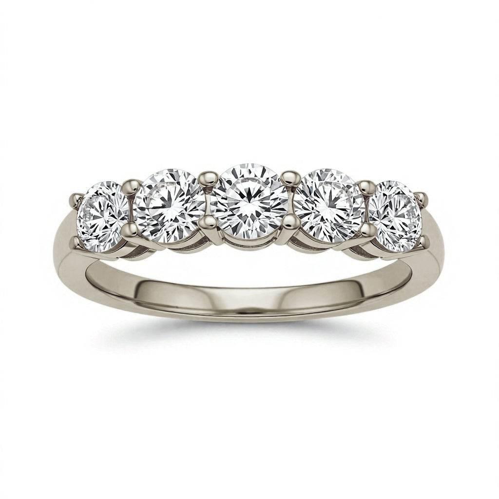 Calla Classic Diamond Band with 5 Round Diamonds - Jewelslane
