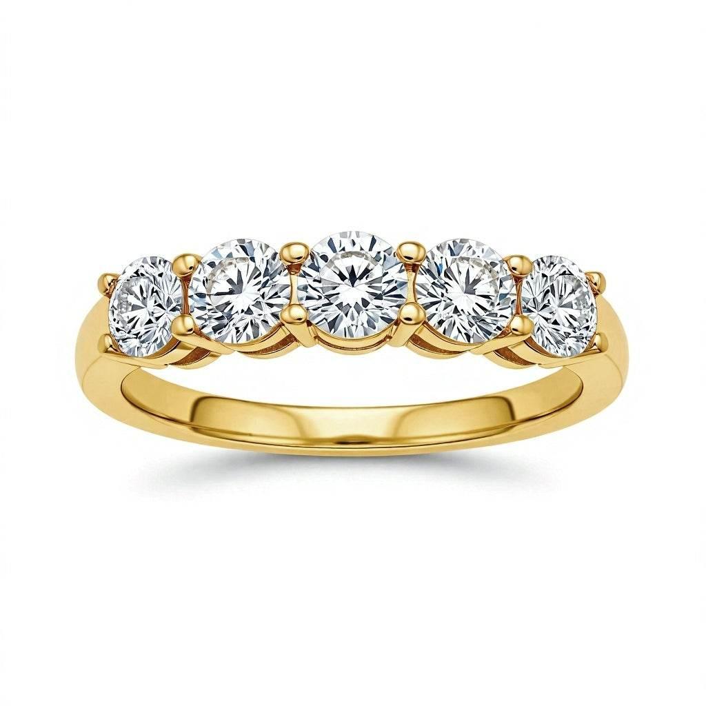 Calla Classic Diamond Band with 5 Round Diamonds - Jewelslane