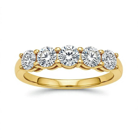 Calla Classic Diamond Band with 5 Round Diamonds - Jewelslane