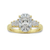 Calli Oval Shape Diamond Solitaire Ring with Princess Cut Diamonds - Jewelslane