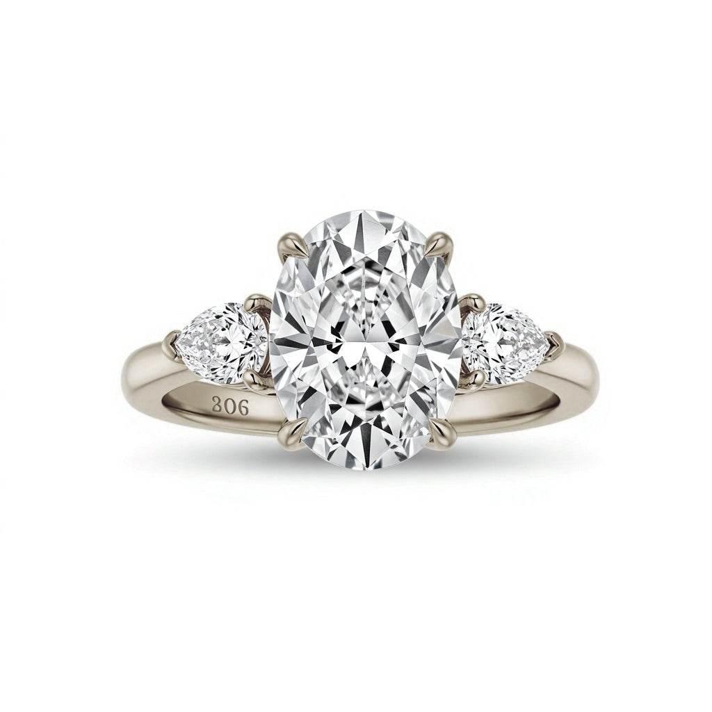 Capri Oval Shape Lab Diamond Solitaire Ring - Jewelslane