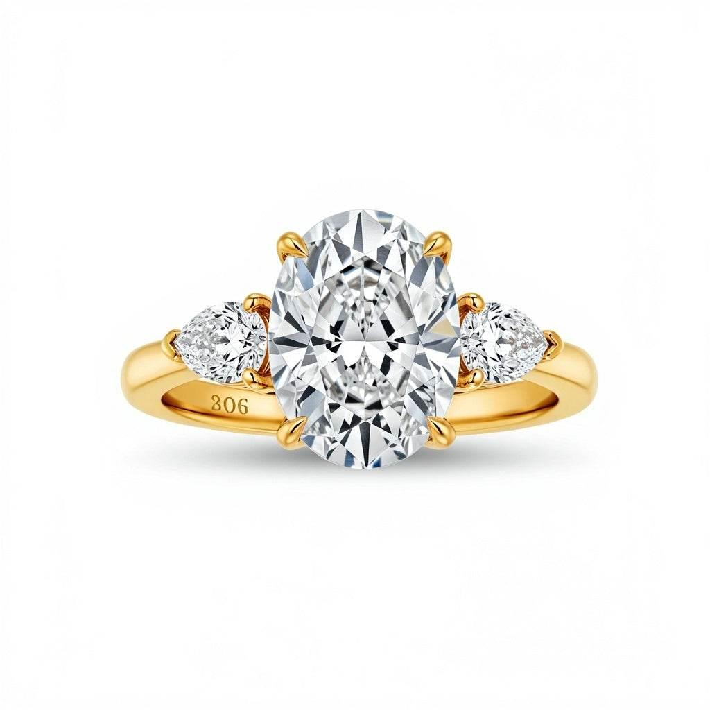 Capri Oval Shape Lab Diamond Solitaire Ring - Jewelslane