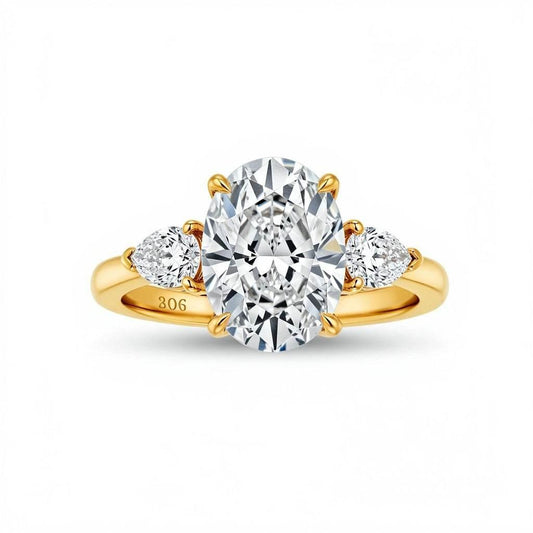 Capri Oval Shape Lab Diamond Solitaire Ring - Jewelslane