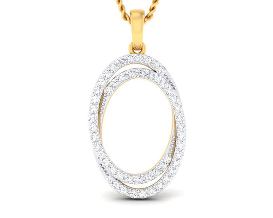 Carmon Diamond Oval Pendant - Jewelslane