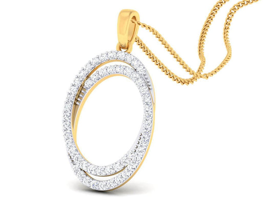 Carmon Diamond Oval Pendant - Jewelslane