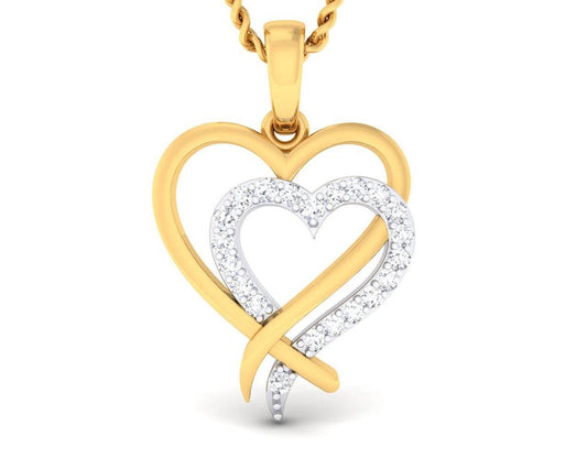 Caron diamond Heart Pendant in Gold - Jewelslane