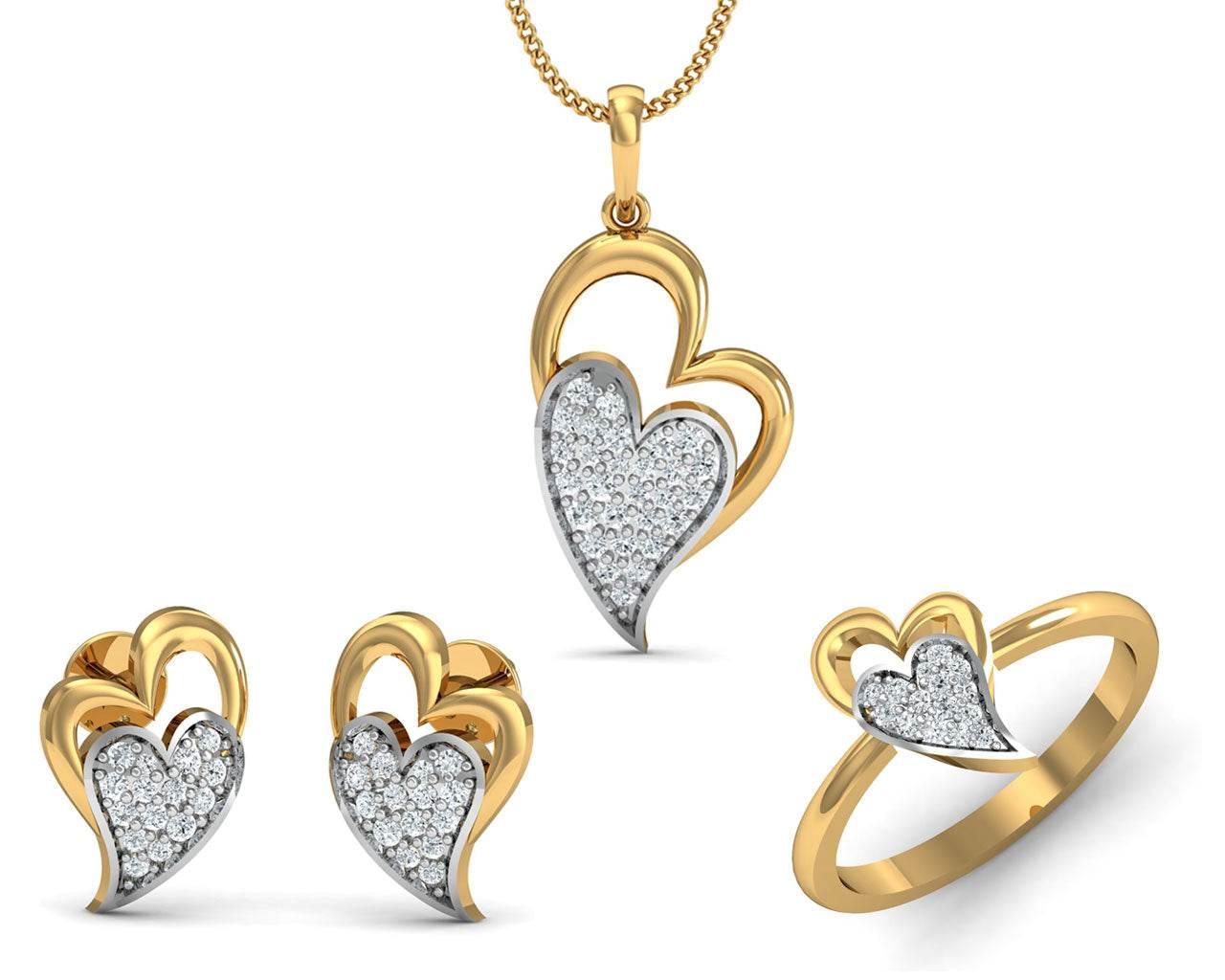 Carys Heart Pendant Set - Jewelslane