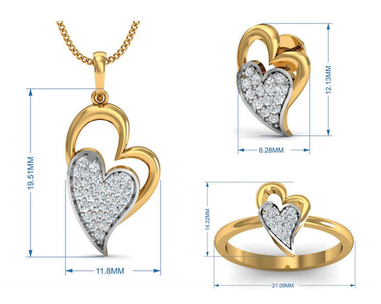 Carys Heart Pendant Set - Jewelslane