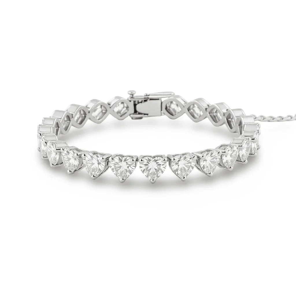 Casi Heart Shape Lab Grown Diamonds Tennis Bracelet - Jewelslane