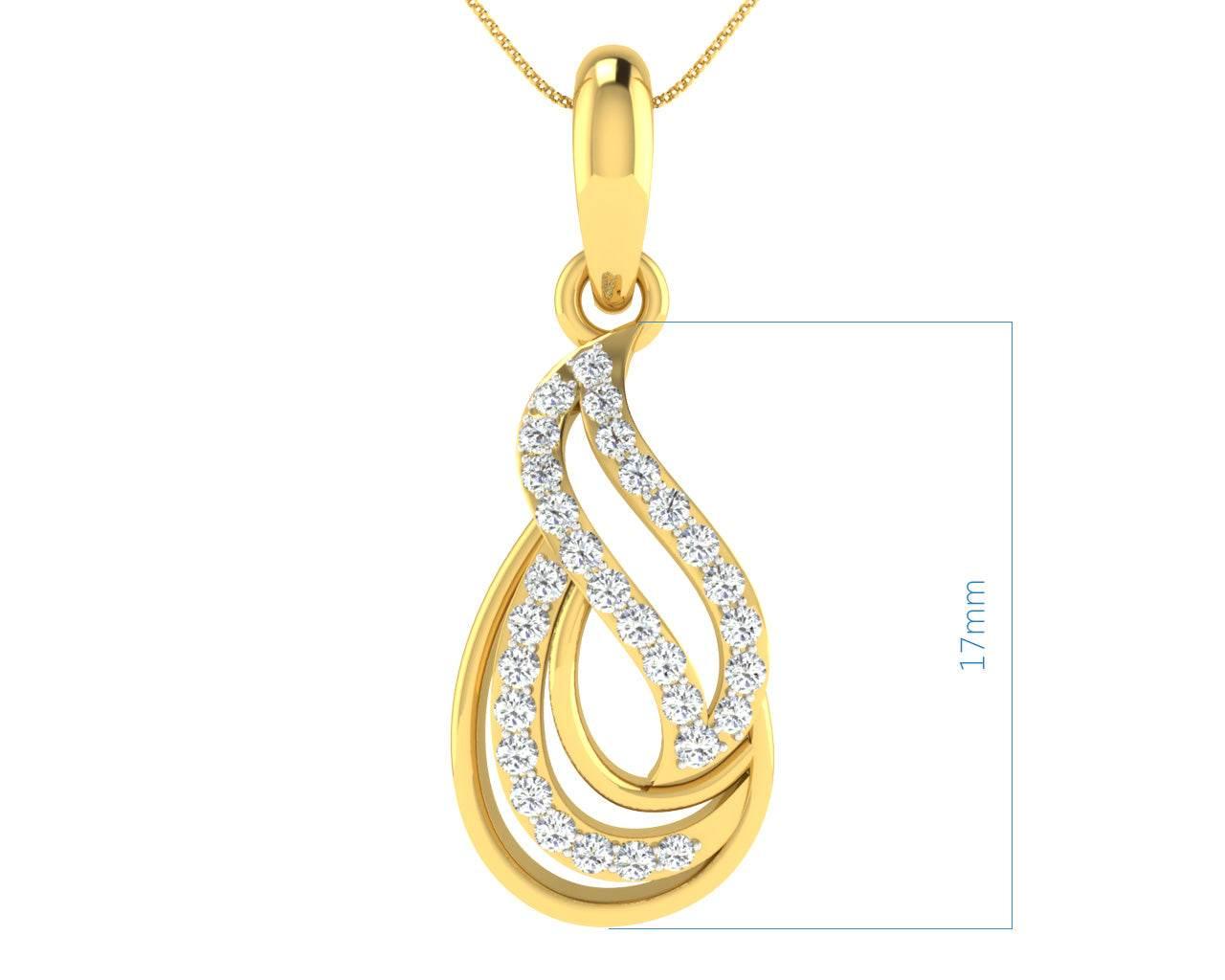Caylin Diamond Pendant in Gold - Jewelslane