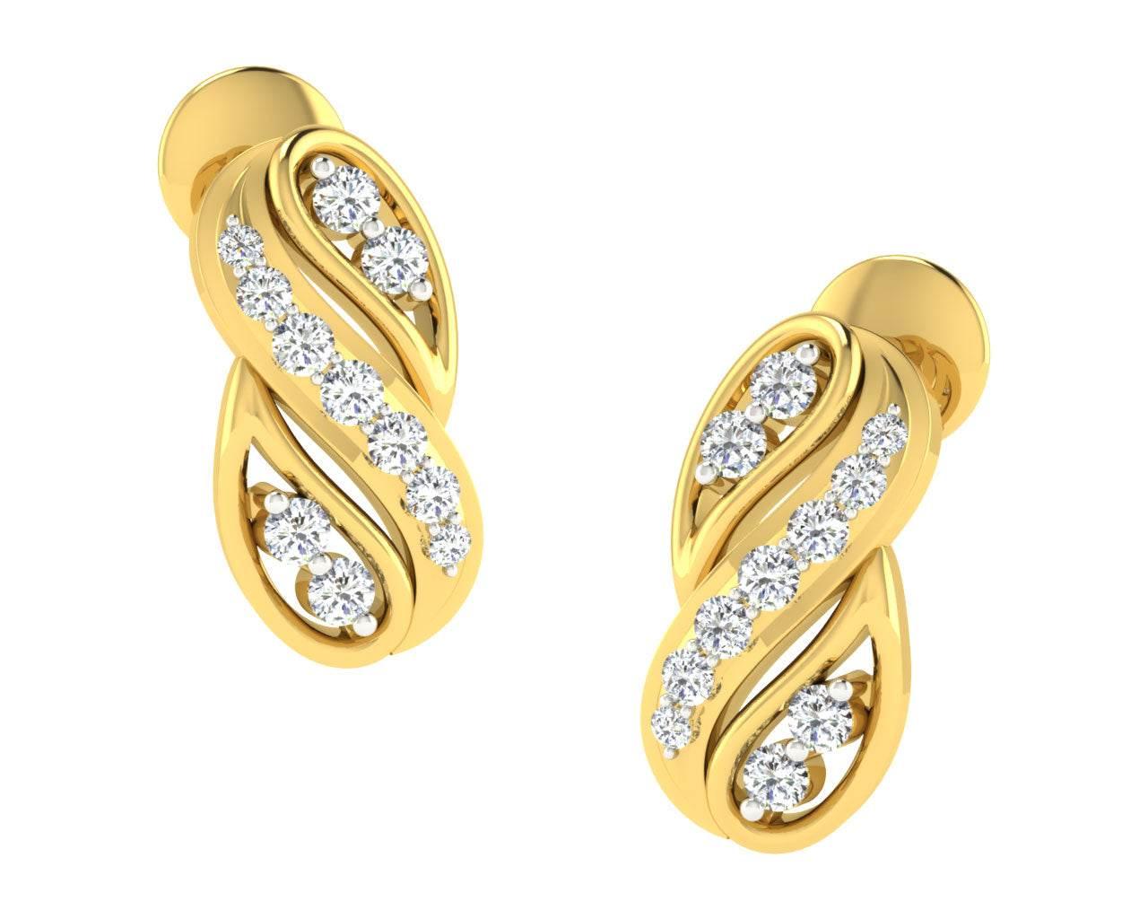 Celina Diamond Earrings in Gold - Jewelslane