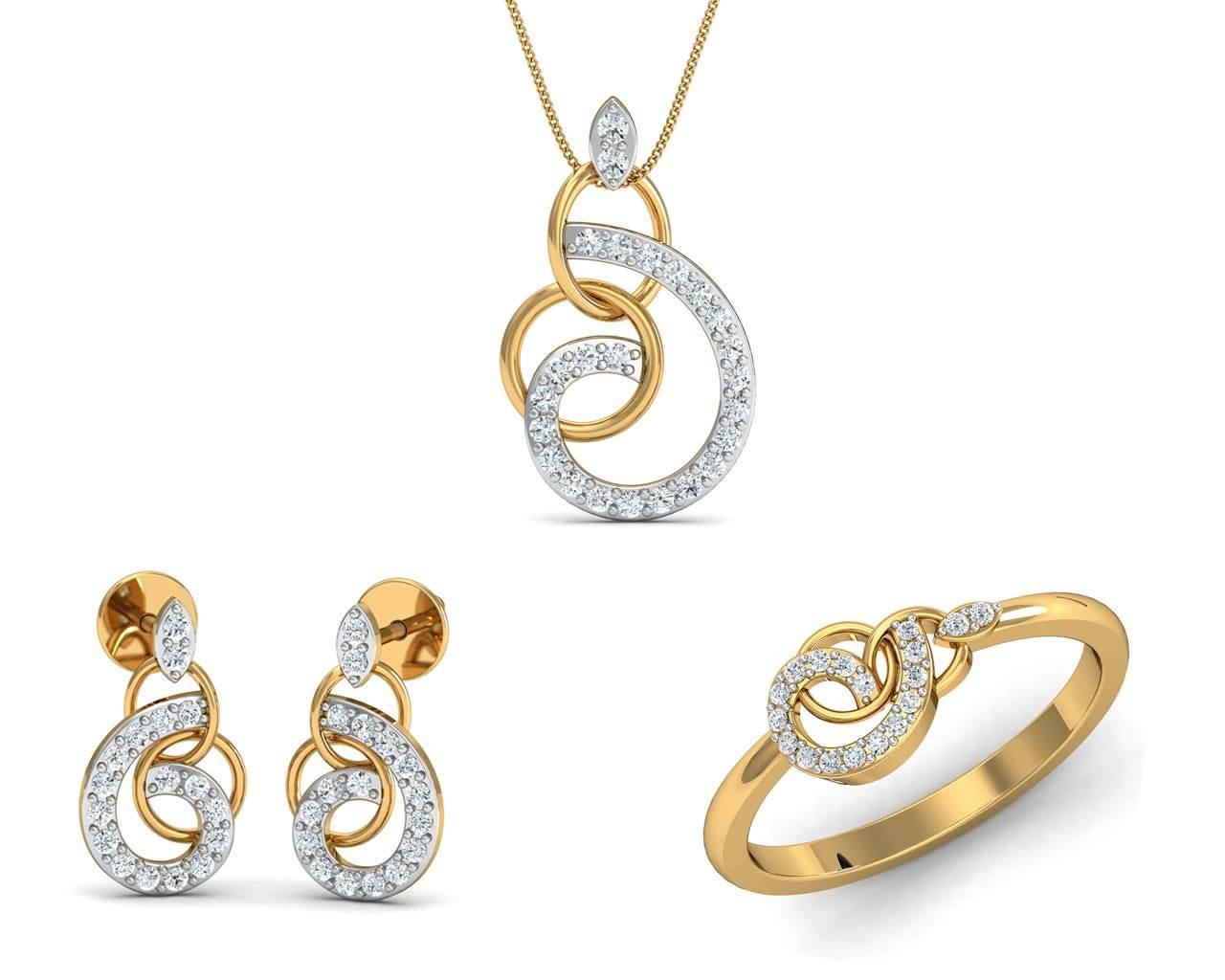 Chakrika Diamond Pendant Set - Jewelslane