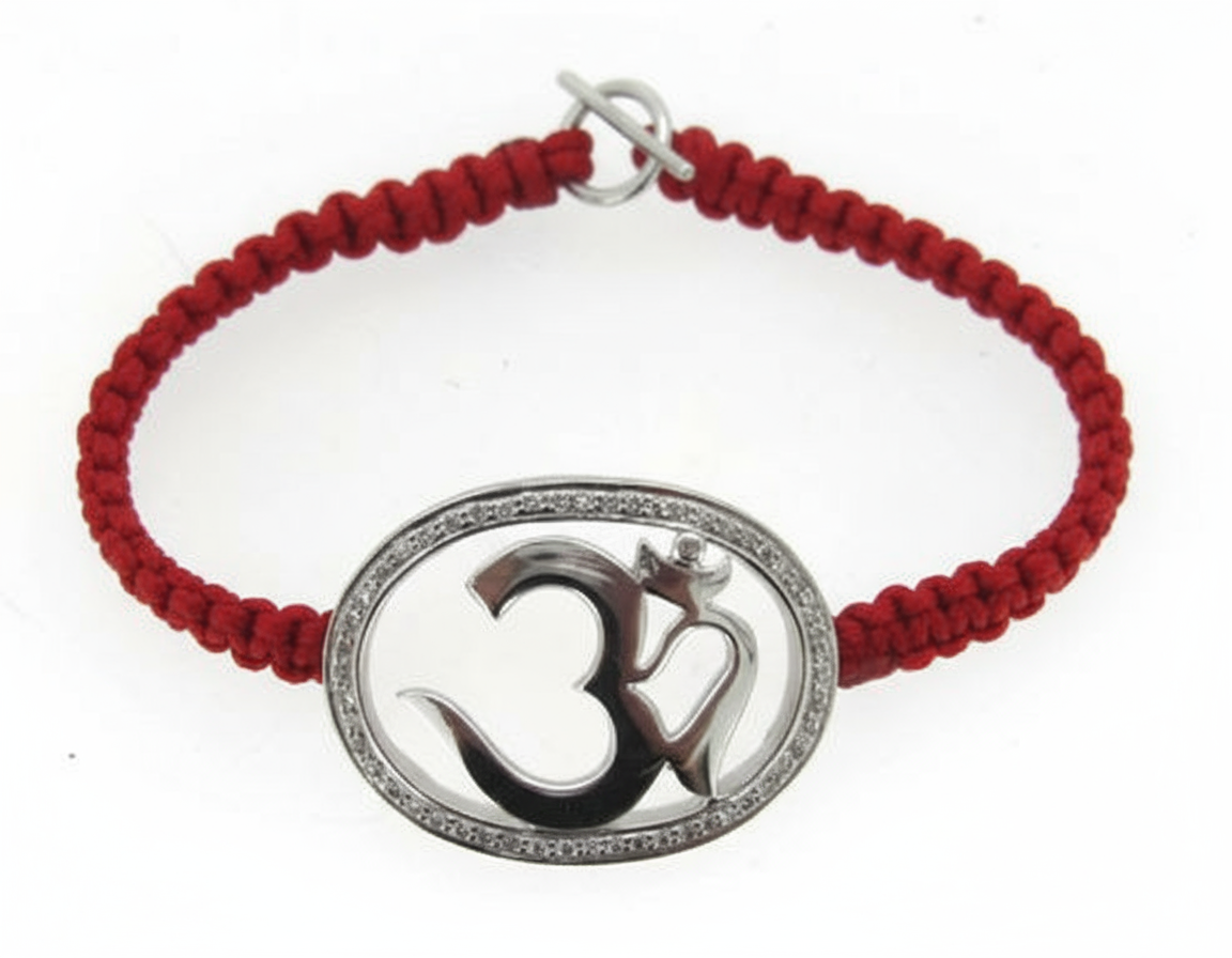 Aum Bracelet in Silver with 53 Diamonds - Jewelslane