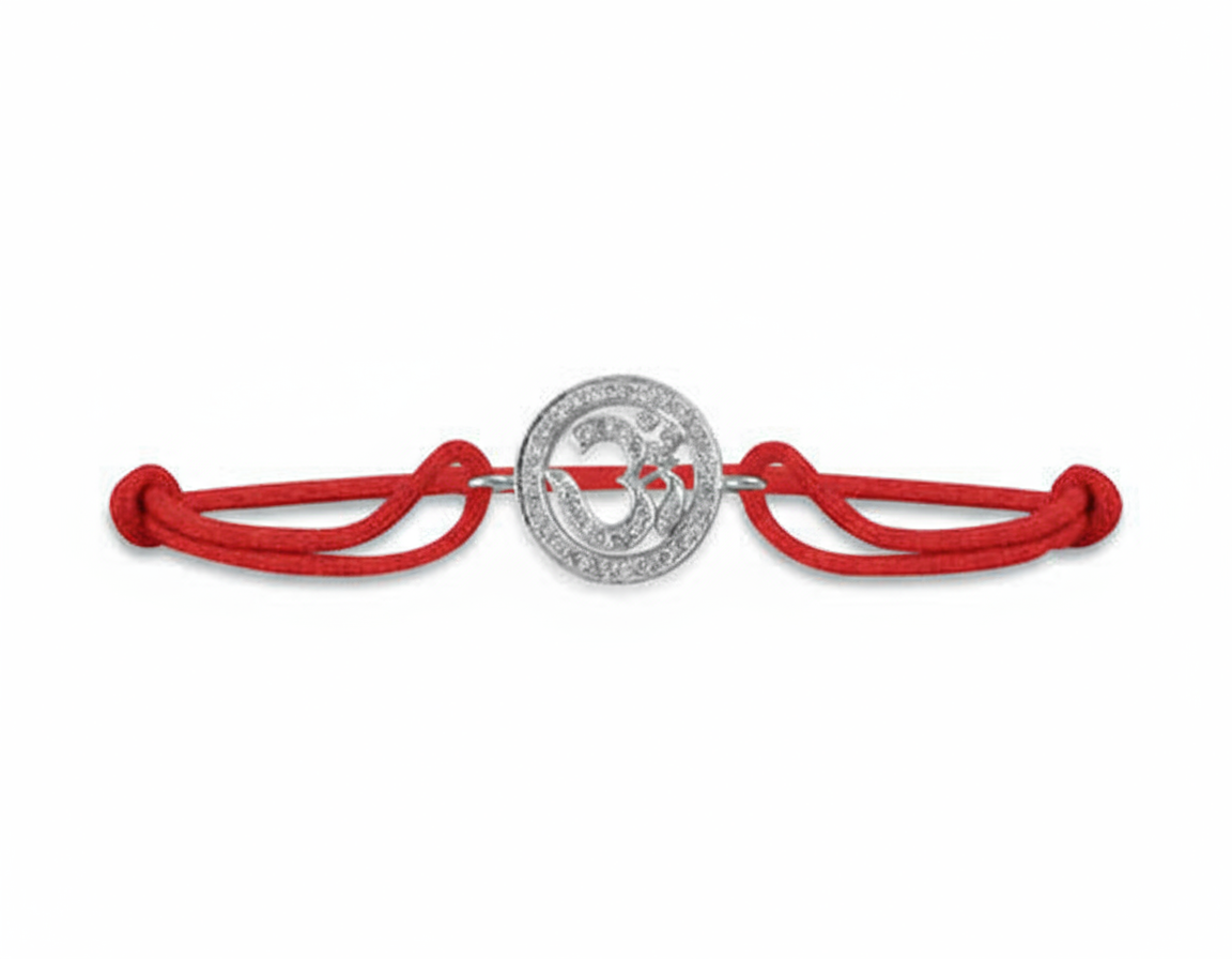 Om Bracelet in Silver with Forty-Two 0.24 Carats Diamonds - Jewelslane