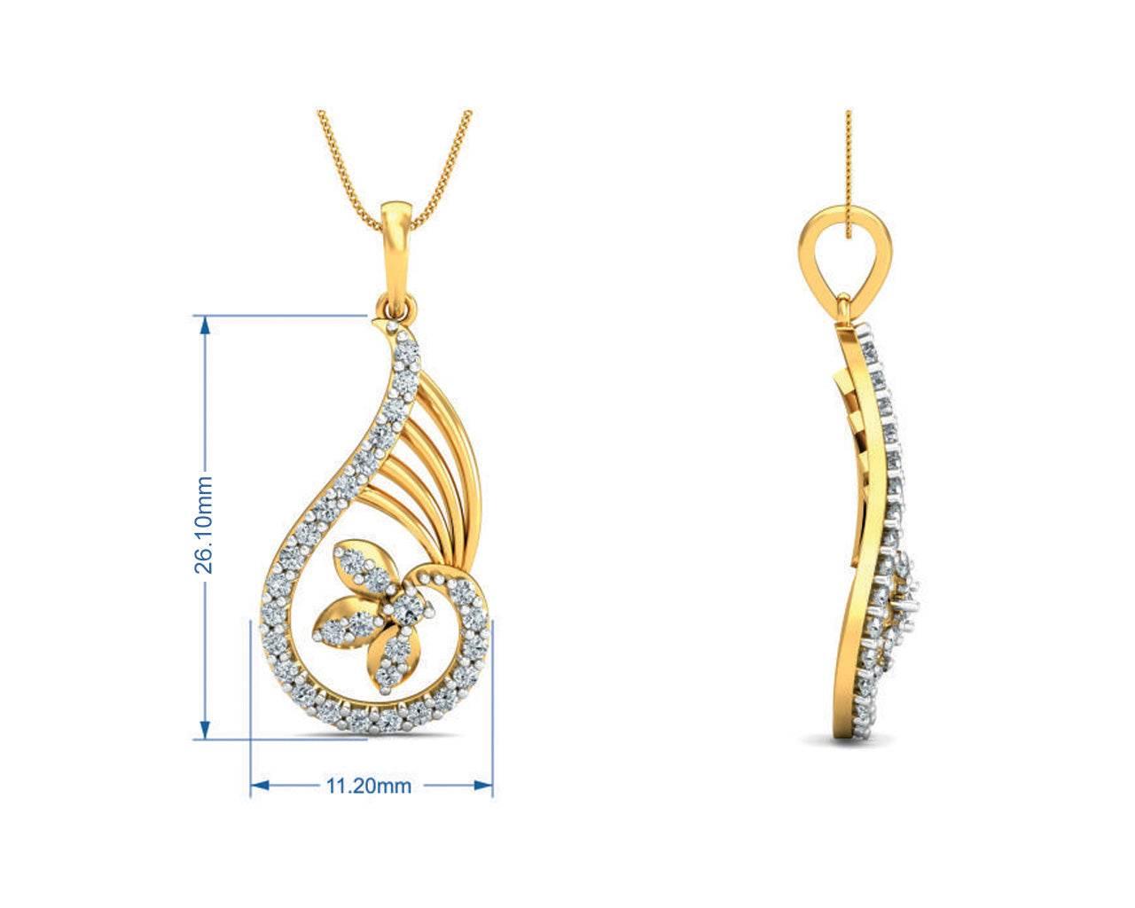 Charvi Designer Diamond Pendant Set - Jewelslane