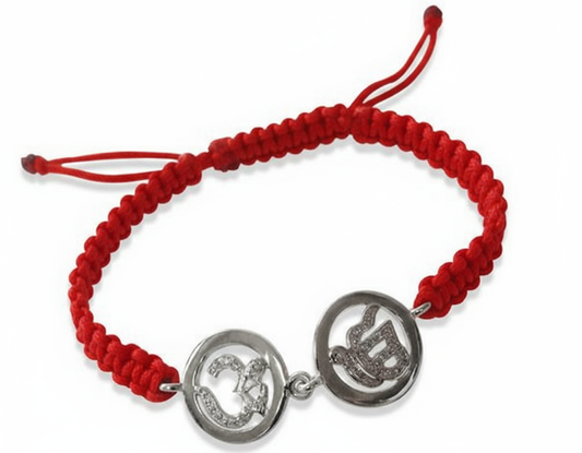 Om Ik Onkaar Diamond Bracelet in silver - Jewelslane