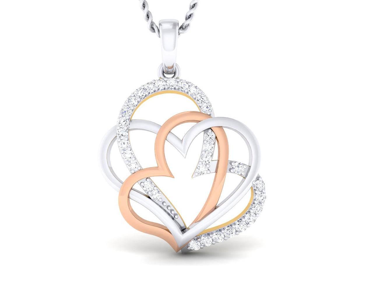 Chere Diamond Heart Pendant in Gold - Jewelslane