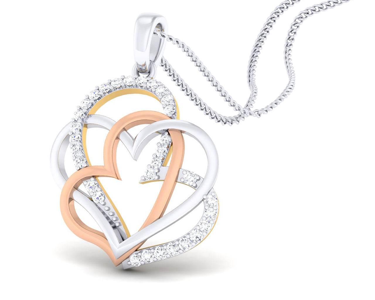 Chere Diamond Heart Pendant in Gold - Jewelslane