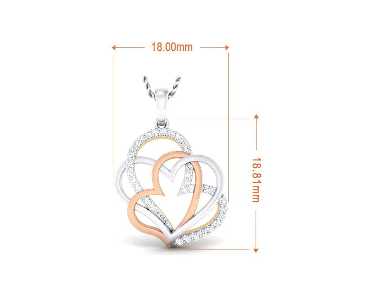 Chere Diamond Heart Pendant in Gold - Jewelslane