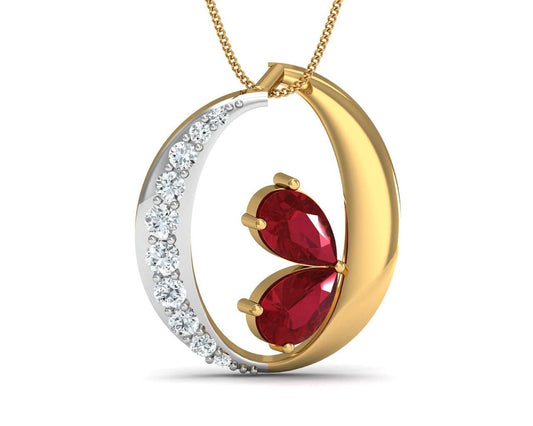 Chiti Ruby Diamond Pendant - Jewelslane