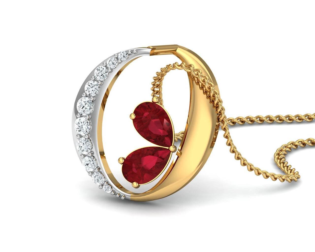 Chiti Ruby Diamond Pendant - Jewelslane