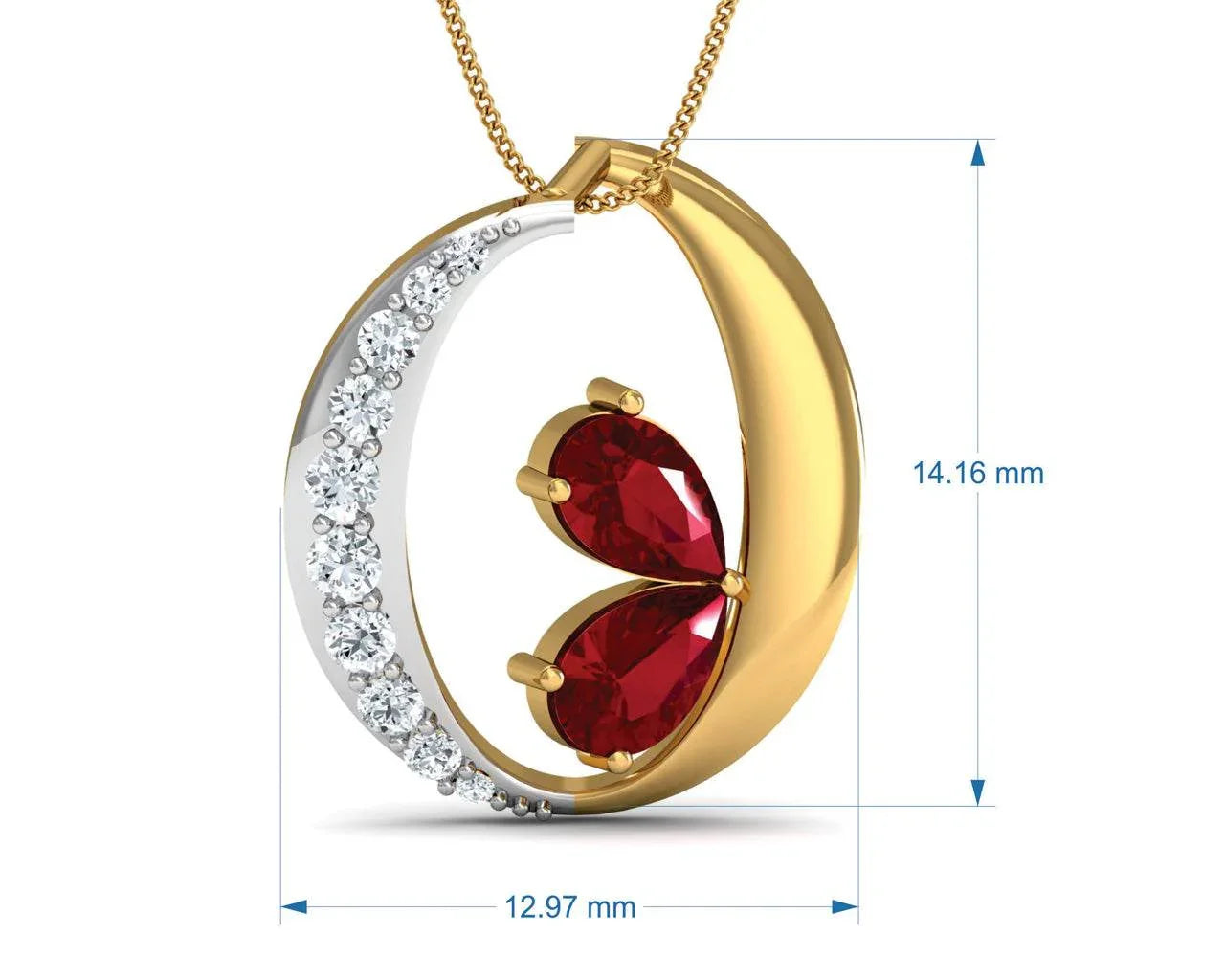 Chiti Ruby Diamond Pendant - Jewelslane