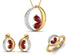 Chiti Ruby Diamond Pendant Set - Jewelslane