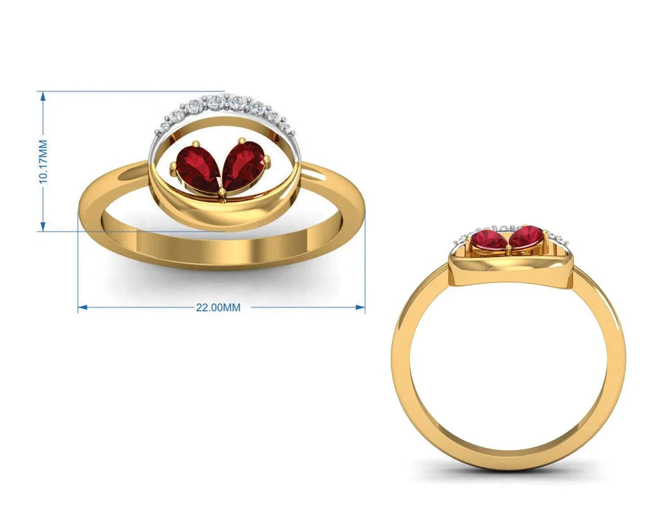 Chiti Ruby Diamond Ring - Jewelslane
