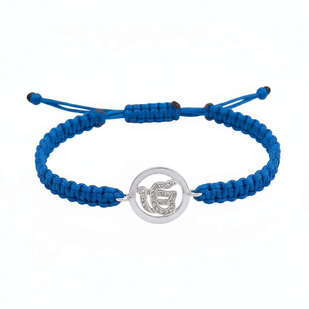 Ik Onkaar Inside Diamond Bracelet in Silver 18MM - Jewelslane