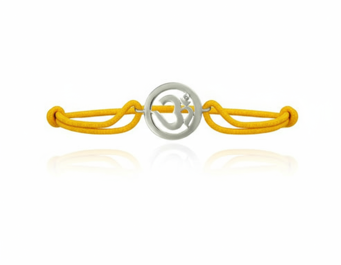 Om Single Diamond Bracelet Silver - Jewelslane