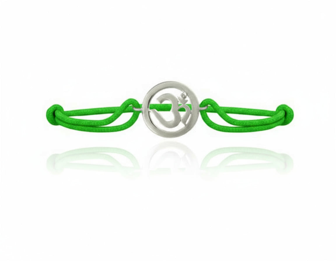 Om Single Diamond Bracelet Silver - Jewelslane