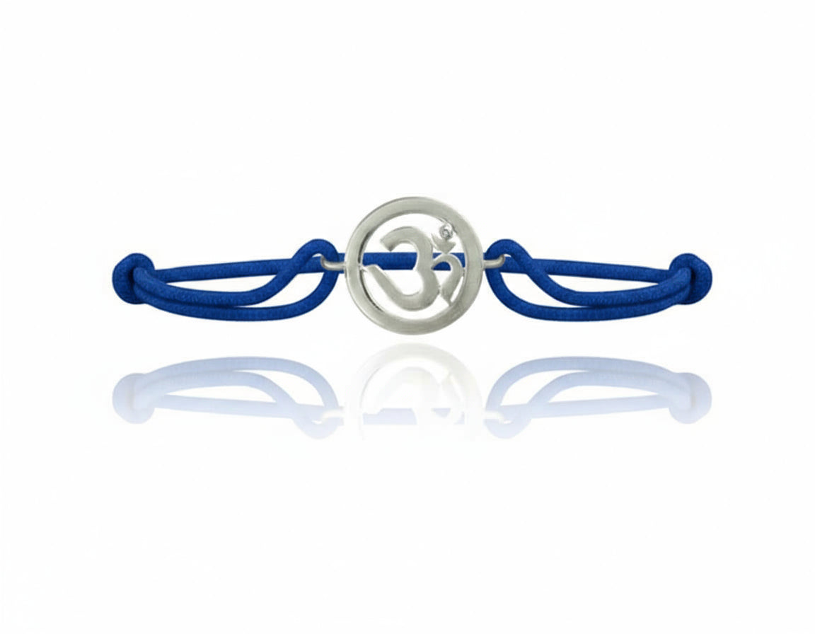 Om Single Diamond Bracelet Silver - Jewelslane