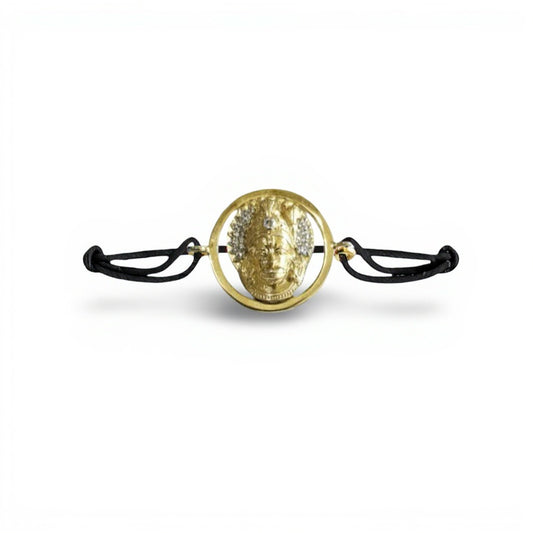 Beautiful Bajrang Bali Hanuman Bracelet in Gold with Diamonds - Jewelslane