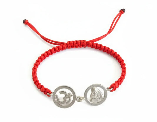 OM Sai silver bracelet on adjustable band - Jewelslane