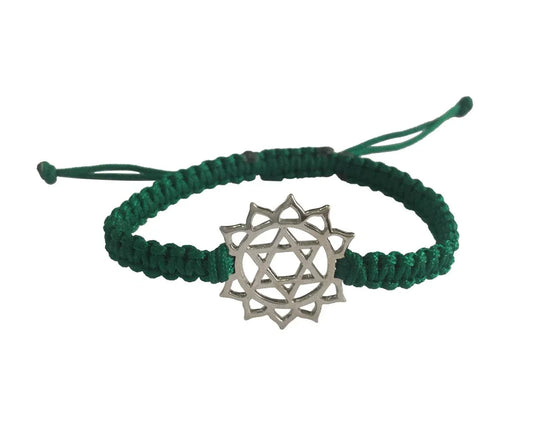 Heart Chakra Bracelet in Silver with Chakra Color - Jewelslane