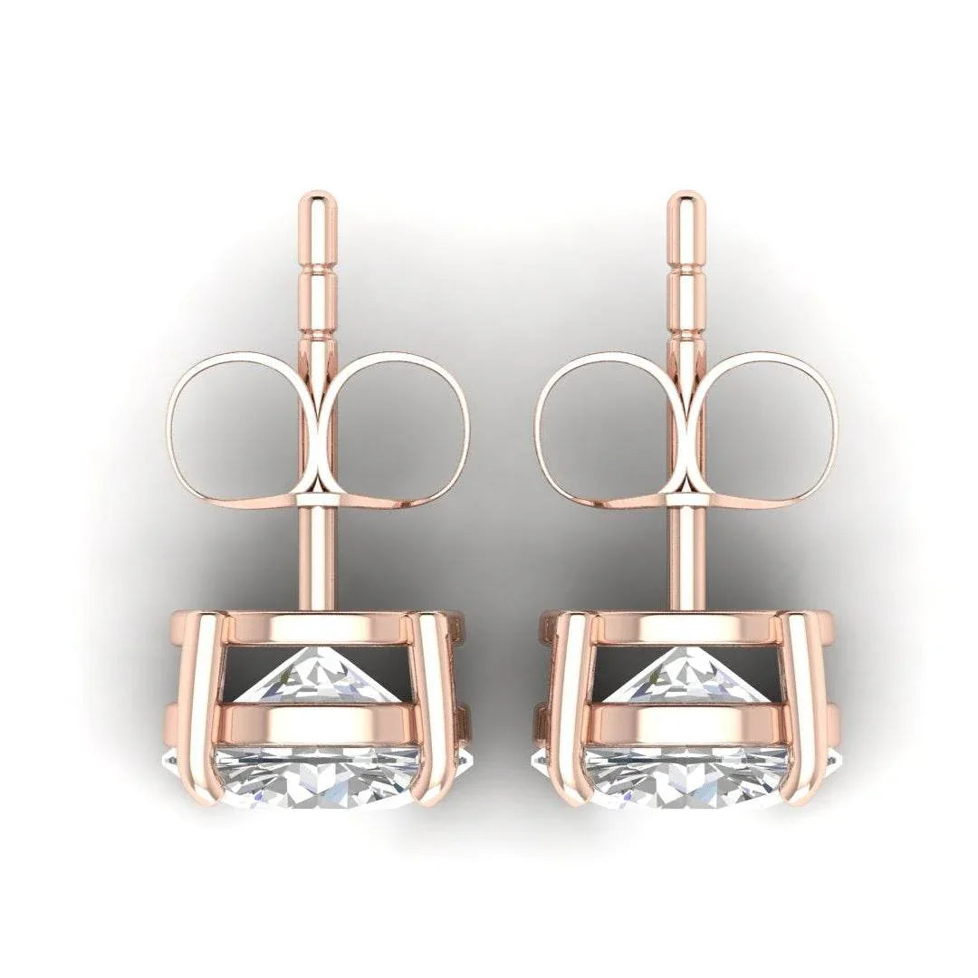 Classic Round brilliant Lab Grown Solitaire Diamond Earrings in gold - Jewelslane