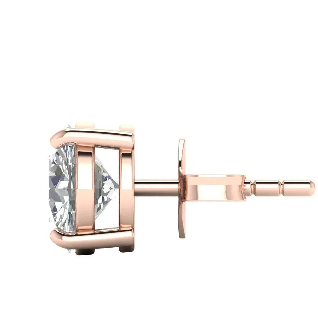 Classic Round brilliant Lab Grown Solitaire Diamond Earrings in gold - Jewelslane