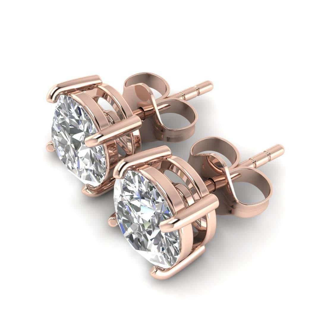 Classic Round brilliant Lab Grown Solitaire Diamond Earrings in gold - Jewelslane