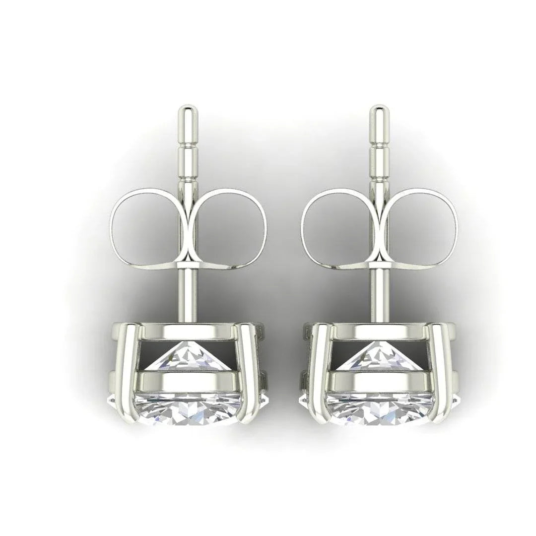 Classic Round brilliant Lab Grown Solitaire Diamond Earrings in gold - Jewelslane