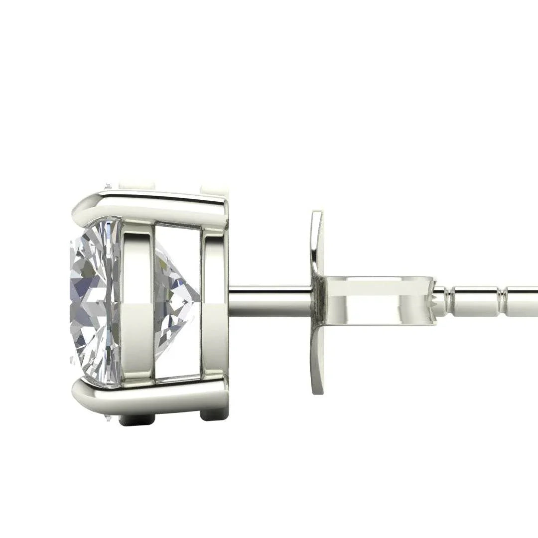 Classic Round brilliant Lab Grown Solitaire Diamond Earrings in gold - Jewelslane